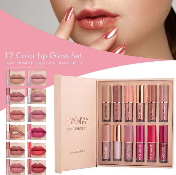 12 Colors Handaiyan Matte Liquid Lipstick