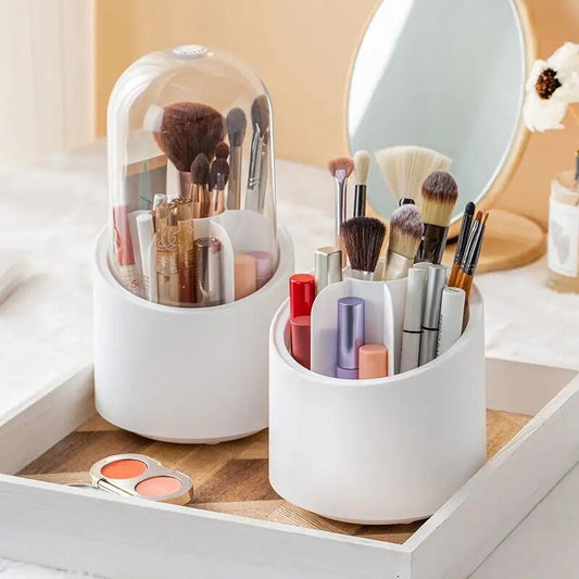 Brush Container Makeup Brush Holder Dust-proof Rotating Plastic